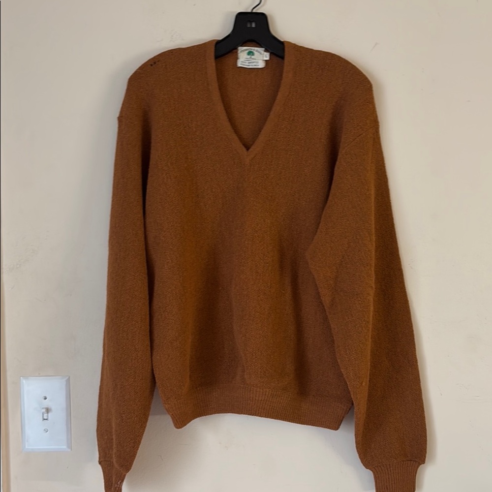 Andrew‎ G. Dial Women V-Neck Peruvian Alpaca Oversized Sweater Size L